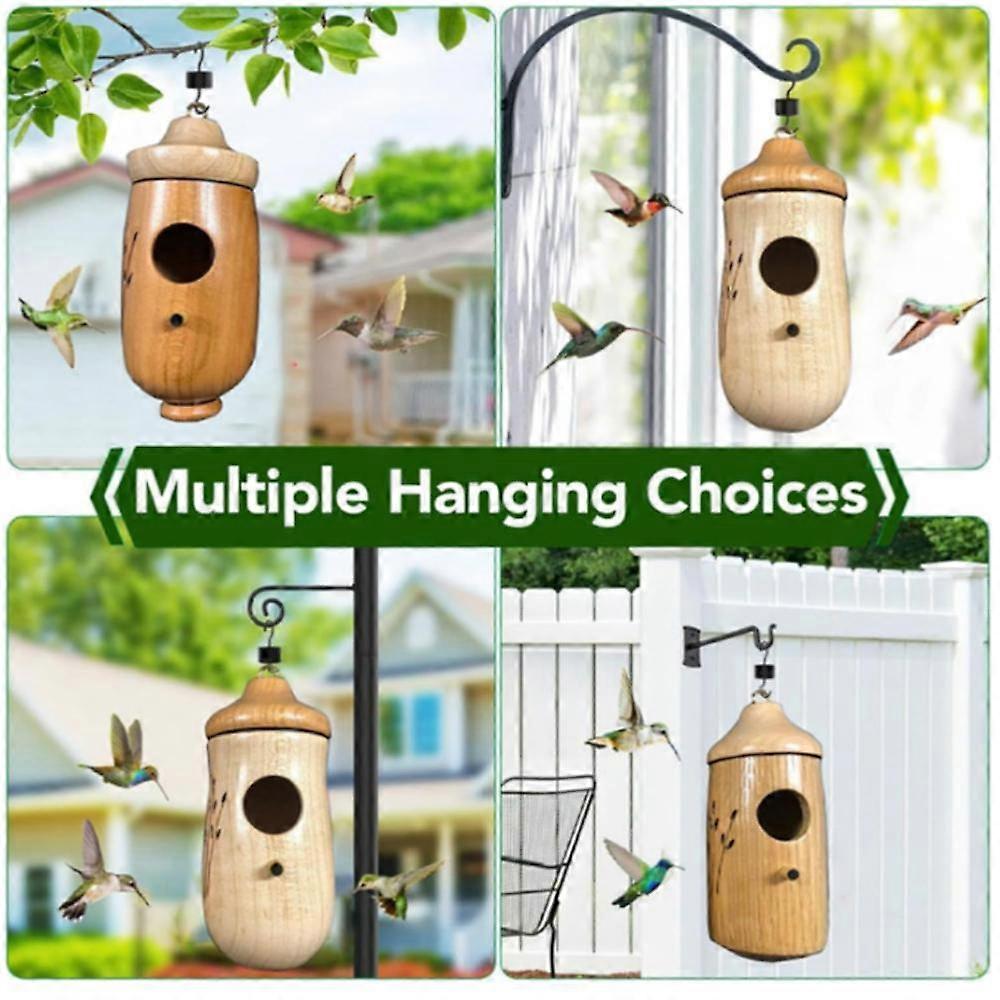 Patio Sparrow Swallow Bird Nests Tree Hanging Feeder Hummingbird House Wooden