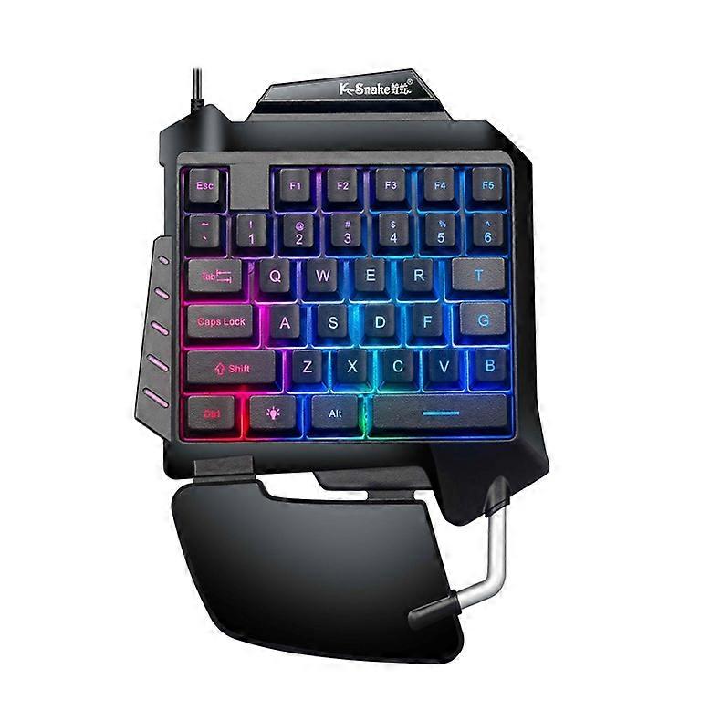 One Handed Gaming Keyboard RGB Backlit 35 Keys Portable Mini Gaming Keypad Ergonomic Game Controller for PC Gamer