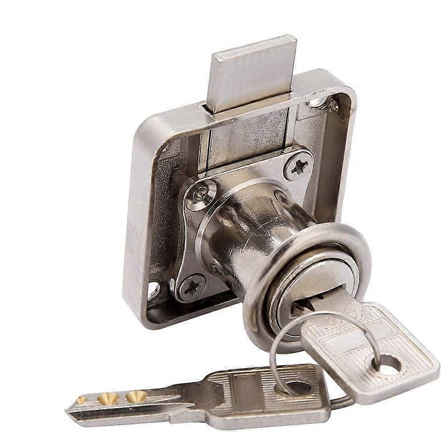 Lock Zinc Alloy Durable Furniture Drawer Locks Reusable Safe Display Cabinet Lock with Keys for Home Office(22MM)
