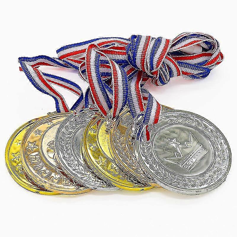 Metal Gold Medal For Winner Set Of 12 First Prize Medals For Sports Competitions And Parties 6.4cm D