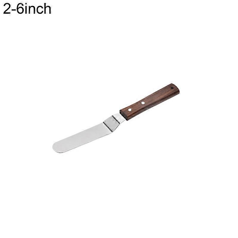 Cake Spatula Wooden Handle Baking Tools Stainless Steel Cupcakes Fondant Scraper for Kitchen