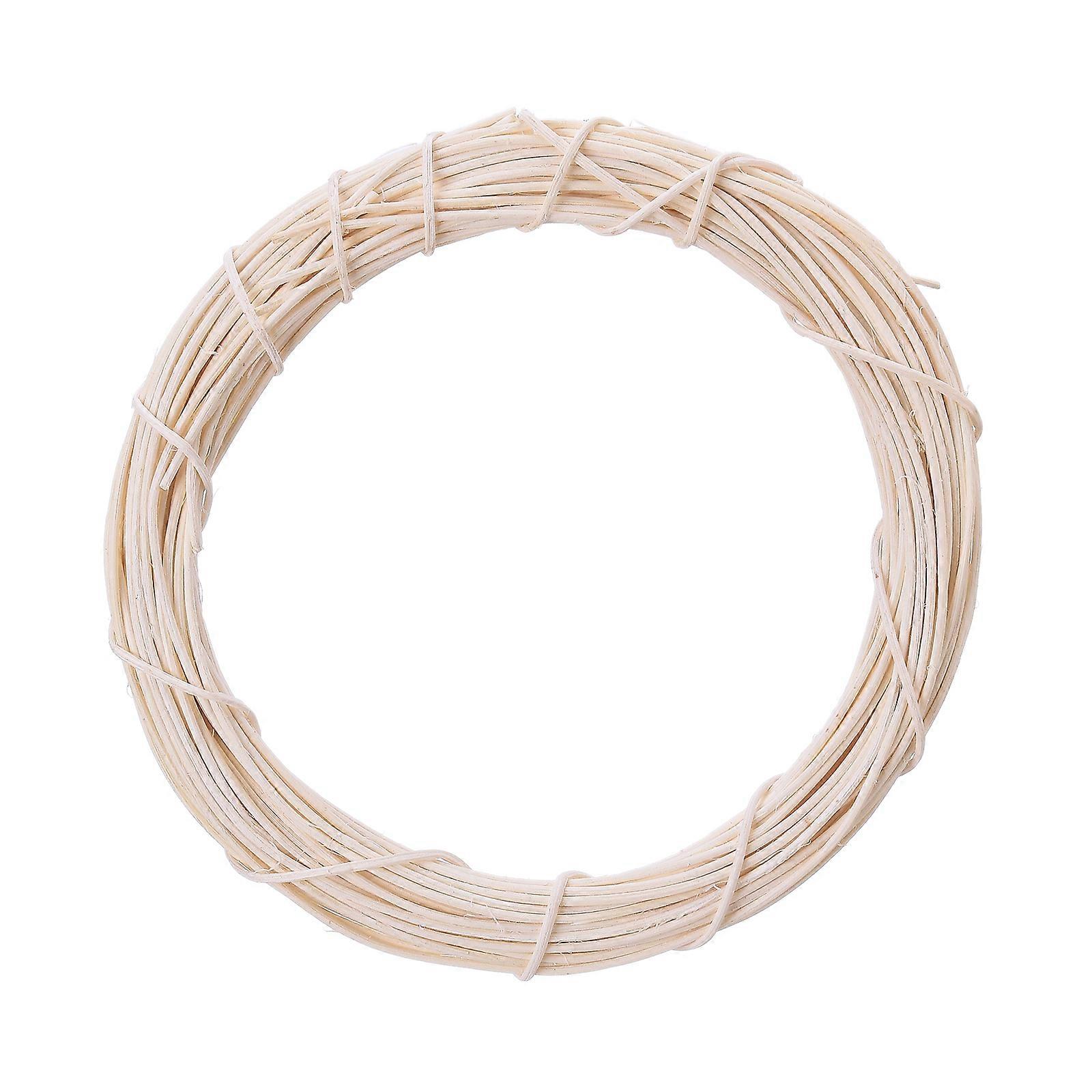 手作りDIYクリスマスつるリングドア吊り花輪-外径20cmオフホワイトインドネシアつる