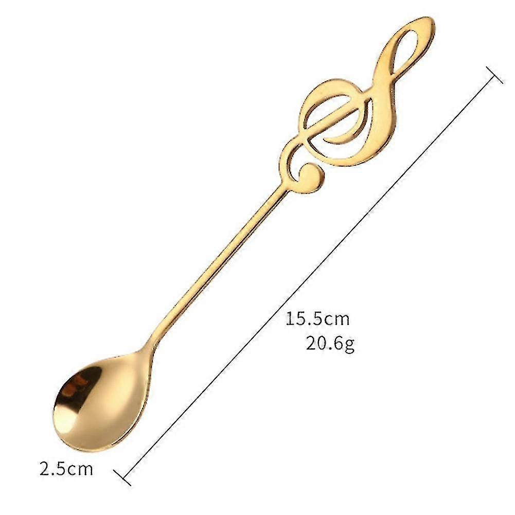 6pcs Music Teaspoon Set Mixing Mixed Decorative Beverage Spoon,c