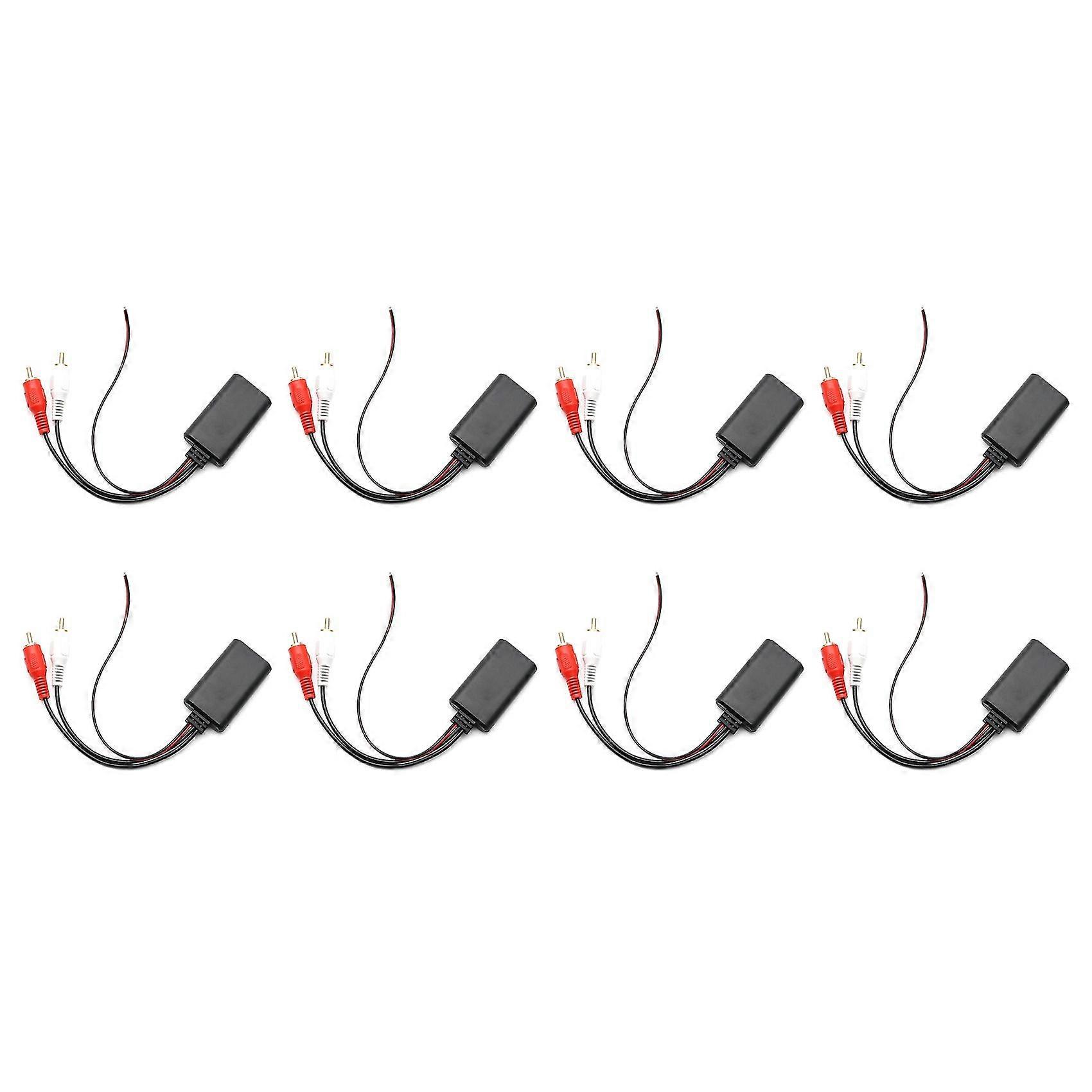 8pcs Car Wireless Bluetooth Receiver Module Music Adapter Rca Aux Audio Cable Universal 2rca Blueto