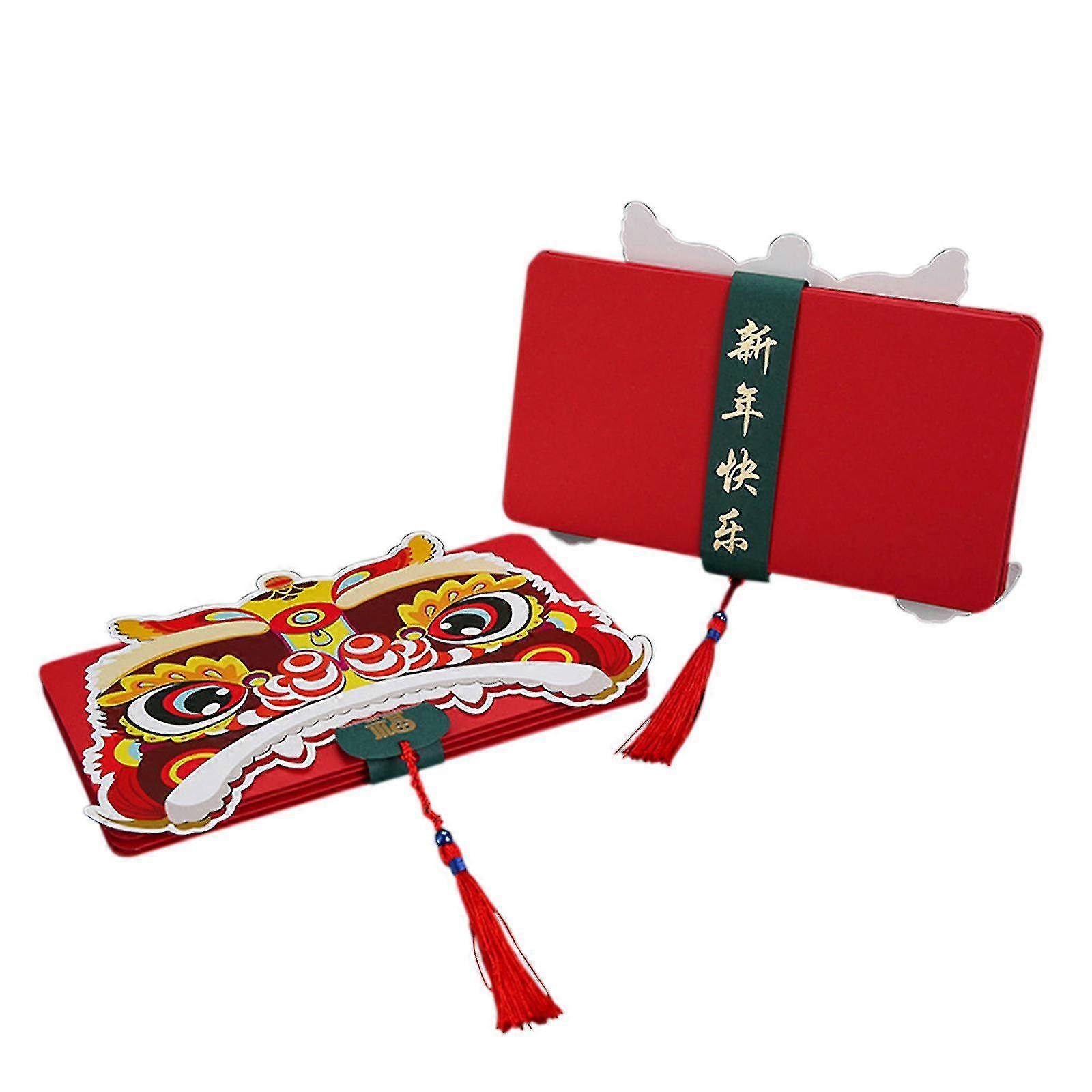 Red Packets 10 Card Slots Hong Bao Gift Money Packets With Tassel Pendant For New Year Spring Festival