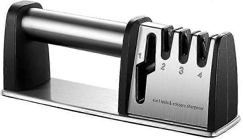 Professional Knife Sharpener, 4 In 1 Knife Sharpener With Diamond Coating And Non-slip Stainless Steel Base