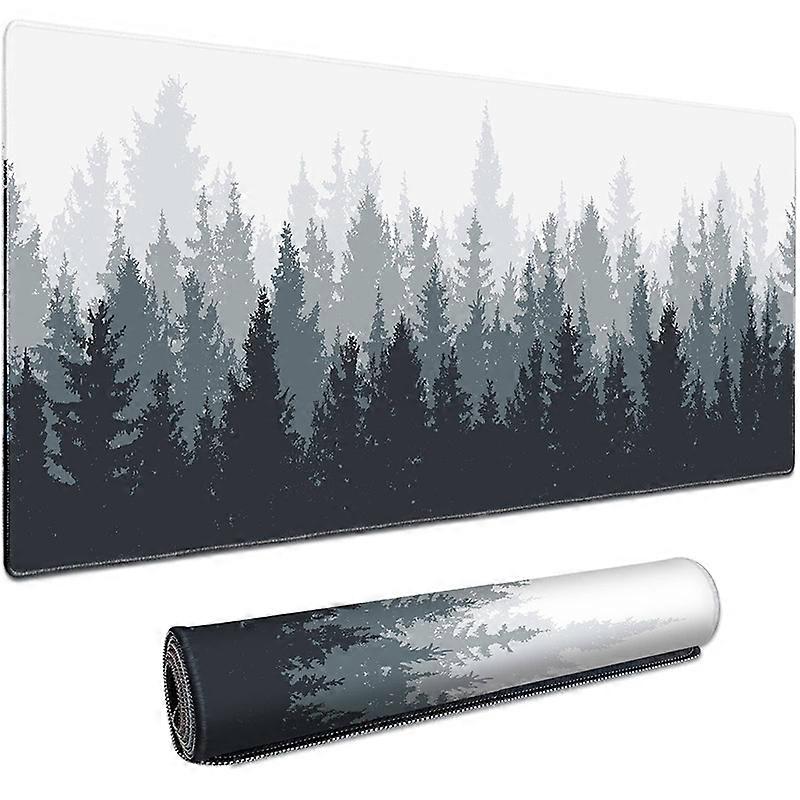 Game mouse pad forest background pattern mouse pad extended mouse pad table pad non-slip rubber mouse pad stitched edge thin pad (800*300*3mm) - Tree