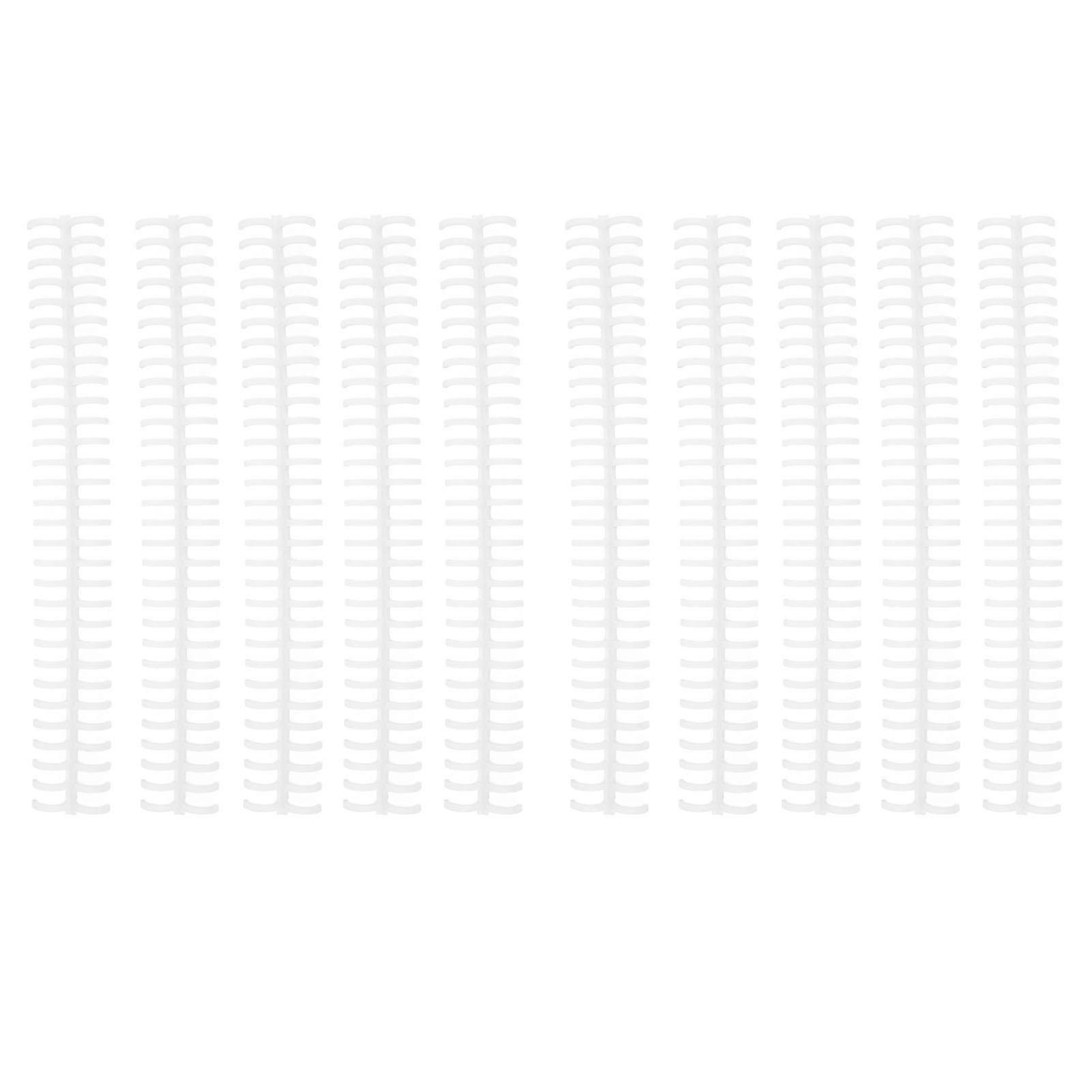 10 יחידות כריכת קוצים ספירלות סלילים מסרקים 30 חורים רצועת פלסטיק לעלה רופף בקוטר 1/2 אינץ' לבן