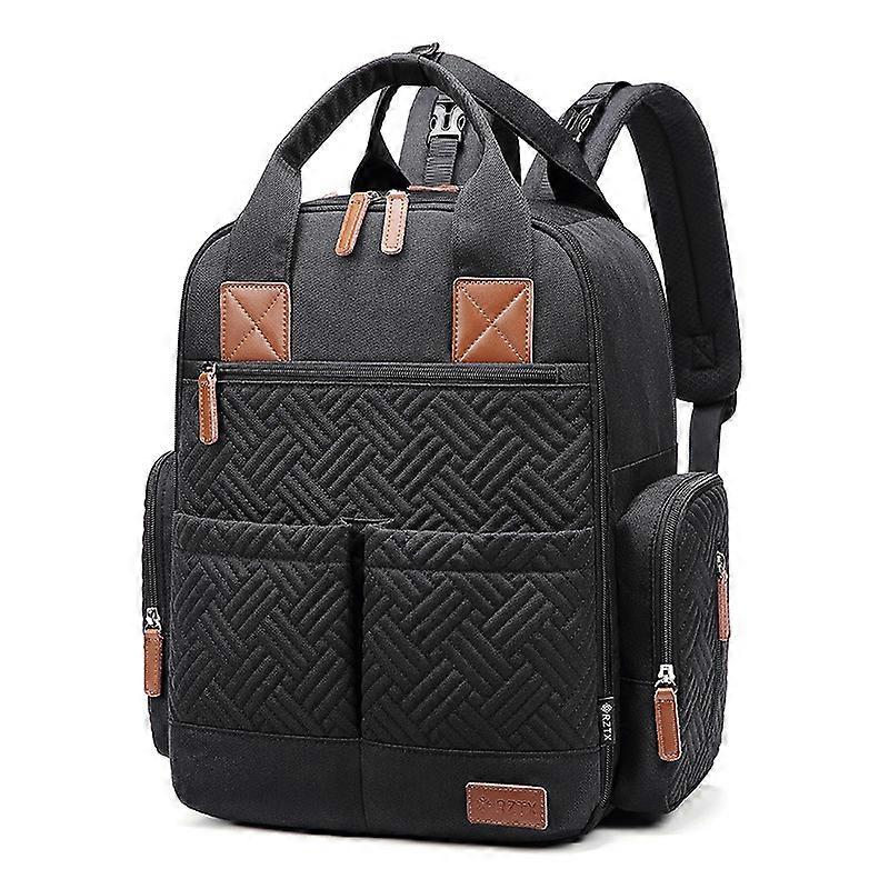 Diaper Bag Backpack: Suite 6-in-1 Diaper Backpack Set, Multi-Function Baby Travel Bag with Changing Pad, Stroller Straps, Bottle Bag and Pacifier Poc