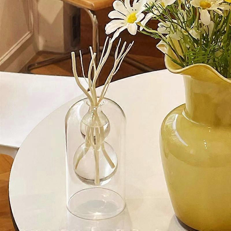 Double Layered Transparent Glass Vase Gourd Shaped Aromatherapy Bottle Aromatherapy Diffuser Bottle