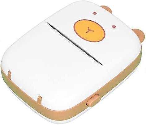 Mini Printer Cute Bear Shape Sticker Printer Excellent Performance with Data Cable Print Paper for Studying for Leaving Message