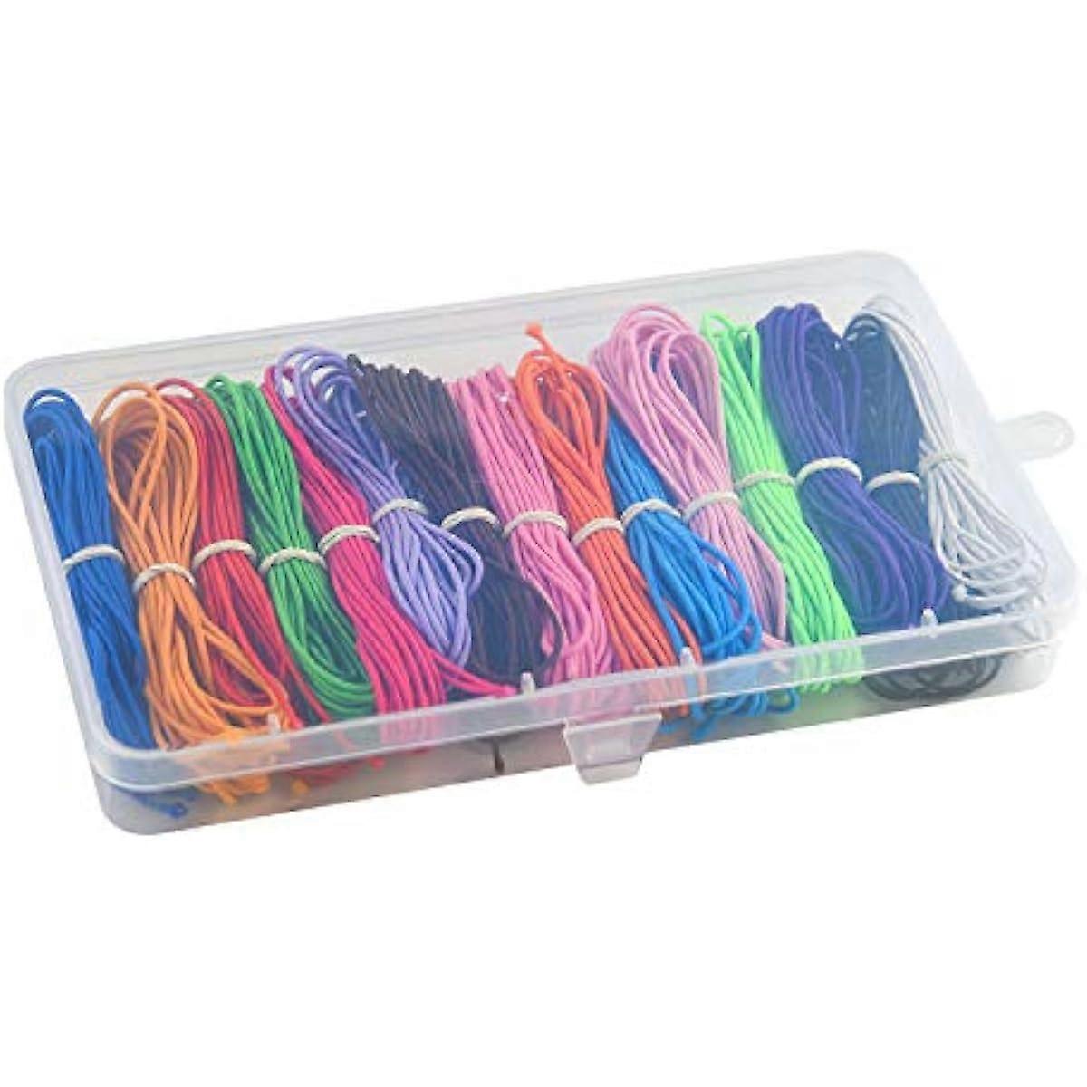 Coloured Elastic Cord 1mm Elastic String Bracelet Elastic 15 pcs x 4m