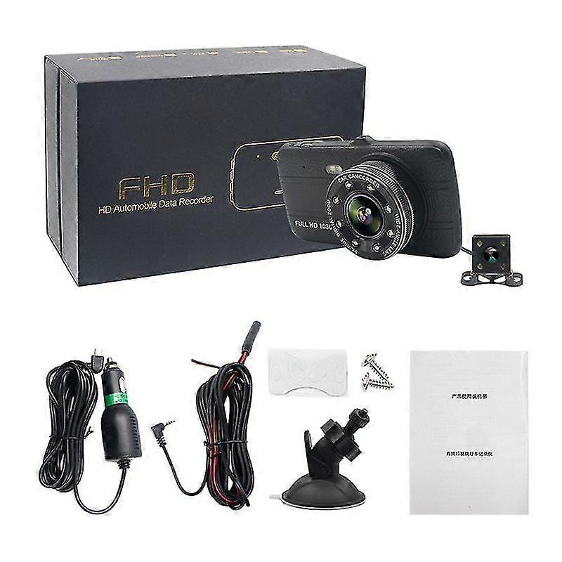 Car Dvr Camera Full Hd 1080p Dash Cam Doppia lente Visione notturna con telecamera posteriore Videoregistratore