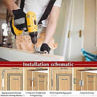 10 Cerniere In Acciaio Inox Da 75mm Per Porte E Armadi - Con 60 Viti Incluse, Argento - Foto 4