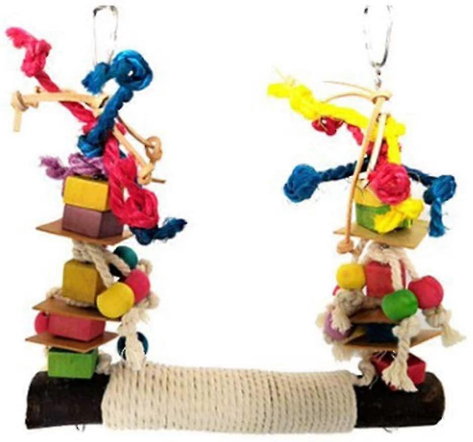 Large Parrot Swing, Bird Swing, Parrot Toy, Hemp Rope Nets For Parakeets, Cockatiels, Parakeets, Mac