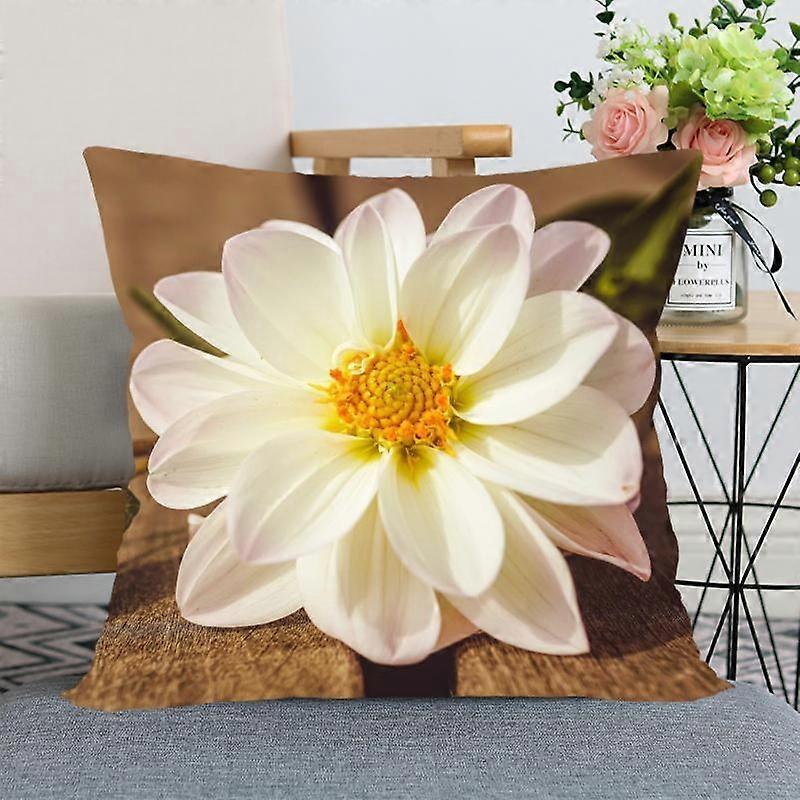 Dahlia Fleur Taie D’oreiller Chambre Bureau À Domicile Taie D’oreiller Décorative Taie D’oreiller Carrée Soft Design 691