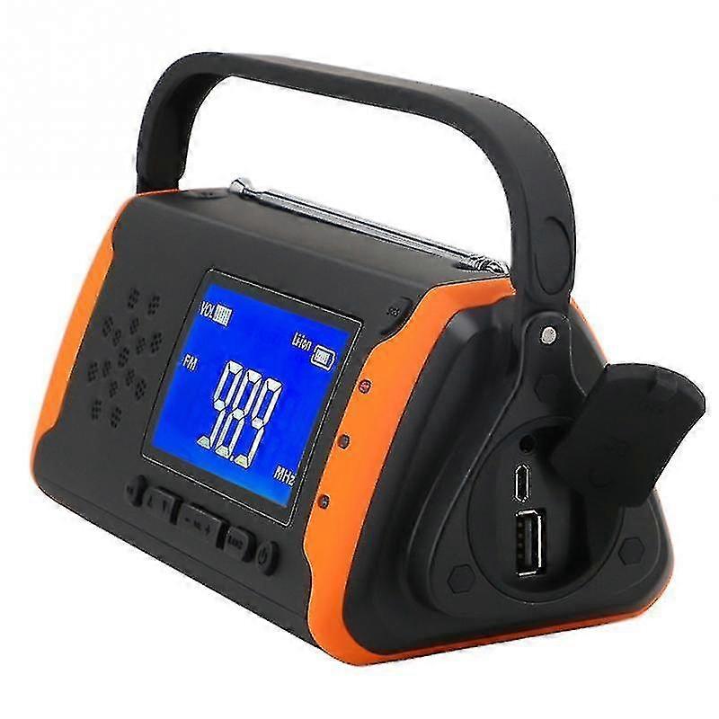 الكهربائية التي تعمل بالطاقة الشمسية دينامو المحمولة المنزلية مصباح يدوي اليد كرنك راديو بنك الطاقة