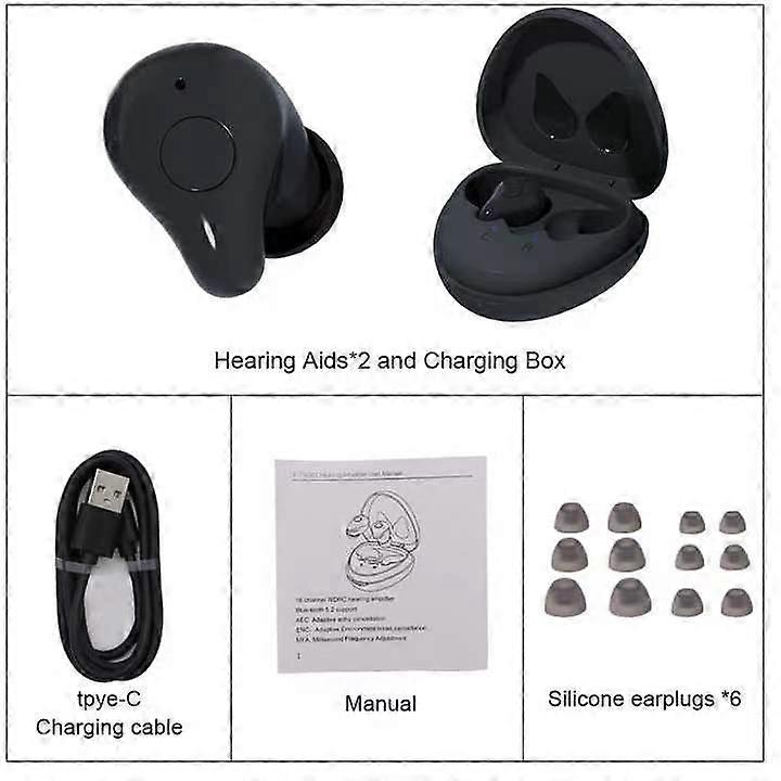 16-Channels Bluetooth Hearing Aid Rechargeable Phone Connection Noise Reduce Sound Amplifier Hearing Aids Earphone For Deafness