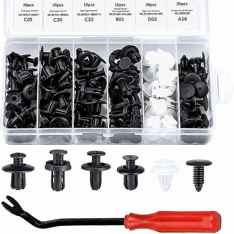 100pcs Plastic Rivet Clips Plastic Rivets Protective Fastener With Different Shapes And Sizes Universal For Auto Cars Port Panels