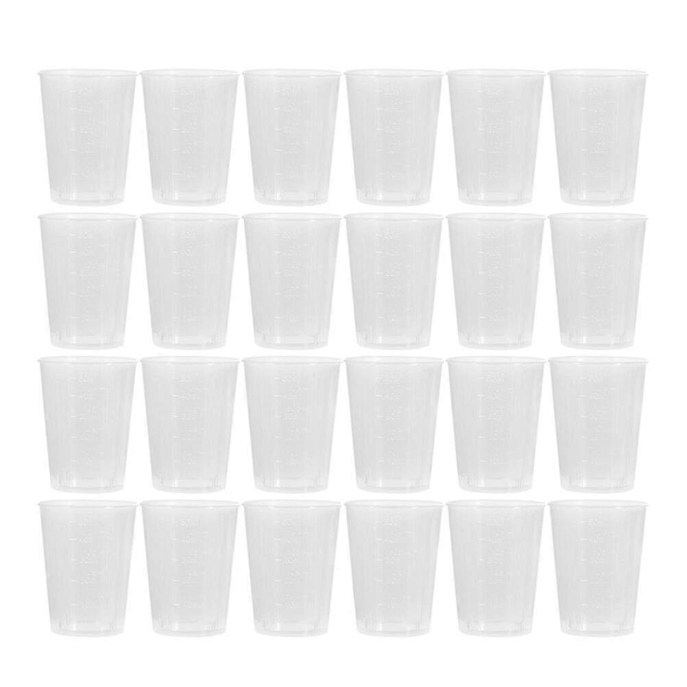100pcs 50ml Measuring Cups Practical Transparent Plastic Measuring Cups