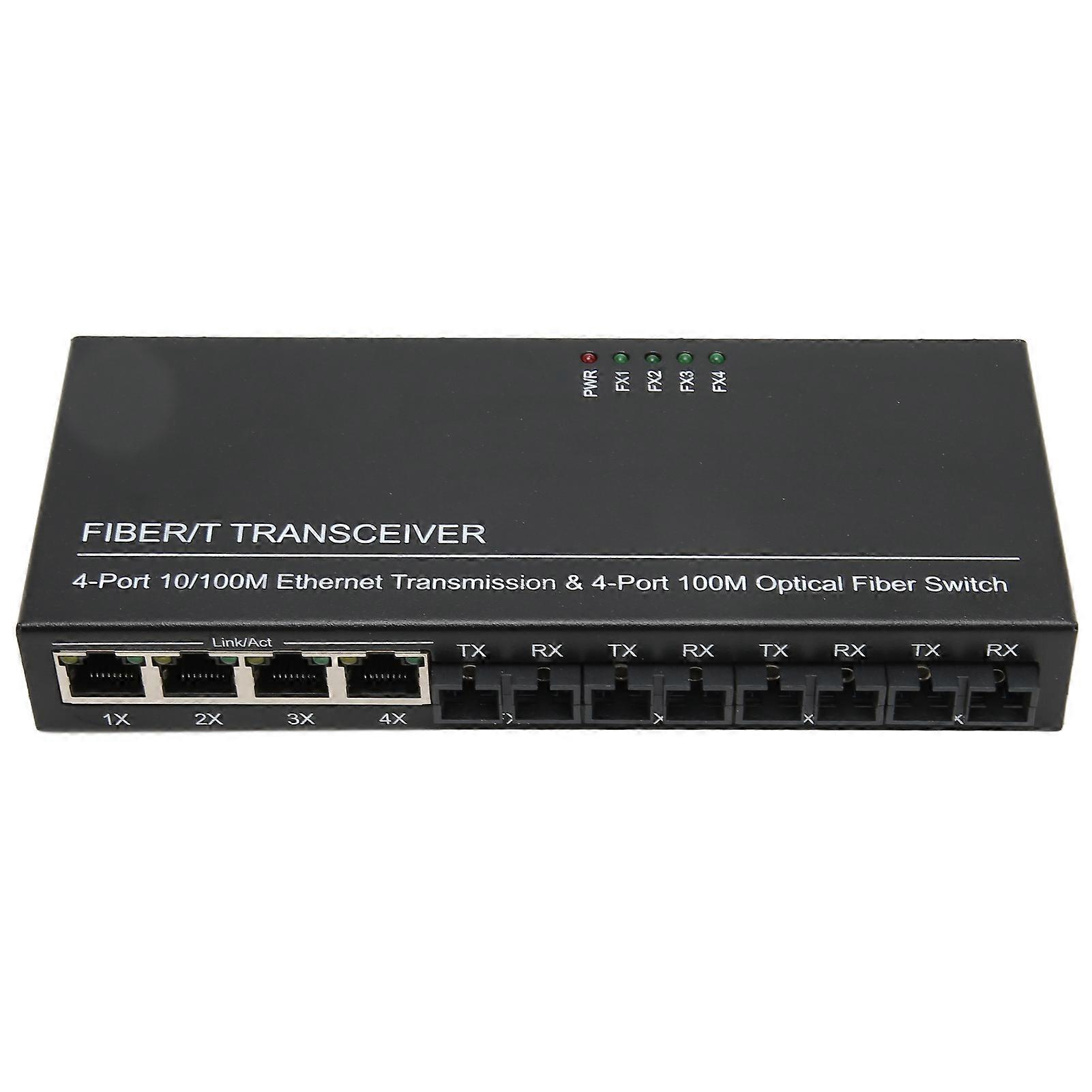 Fiber Optic Network Switch 8-Port 10 100Mbps Media Converter 25km SC Port Ethernet Extender