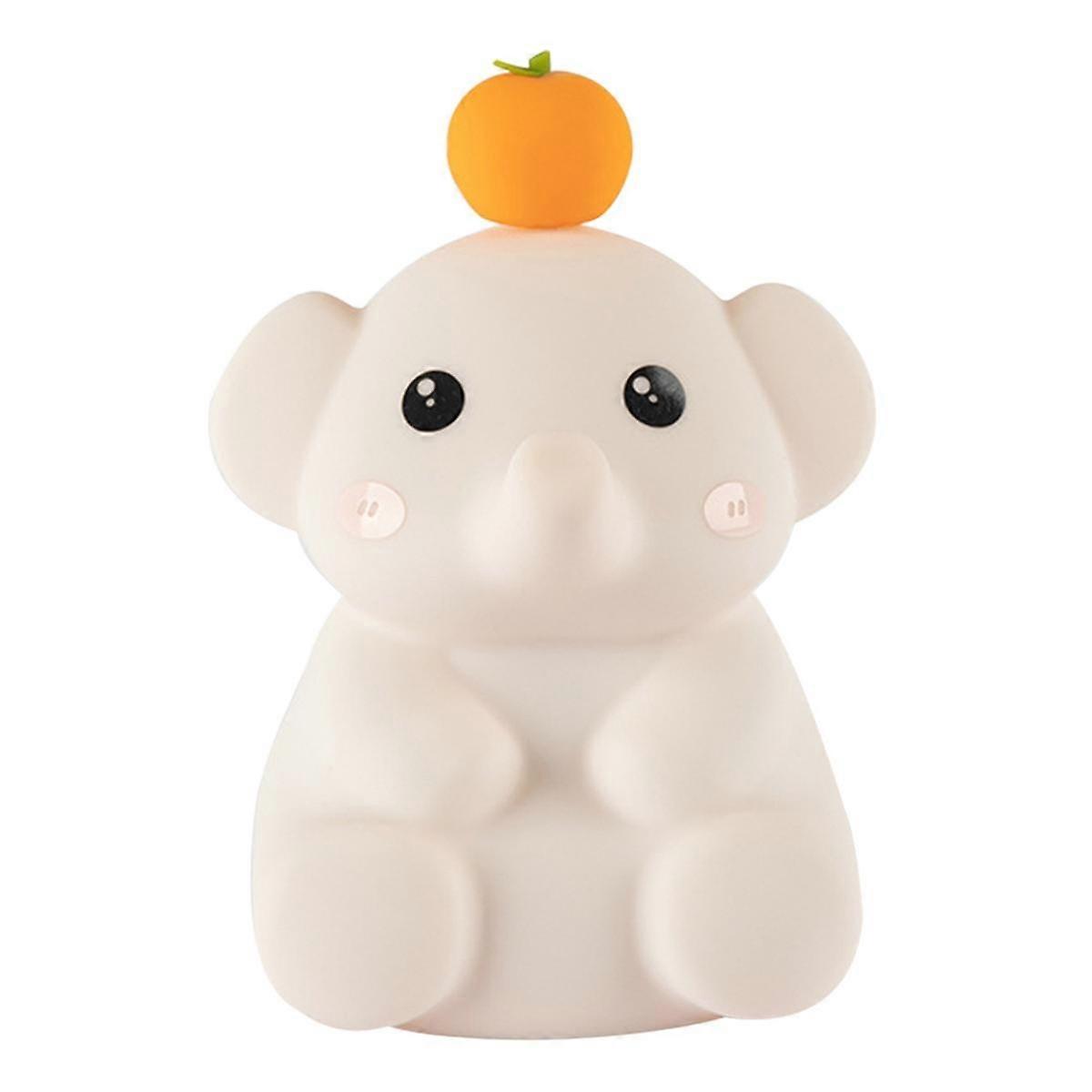 Cute Elephant Lamp, Silicone Night Light with 30 Minutes Timer, Rechargeable Bedside Lamp with Touch Control Pink