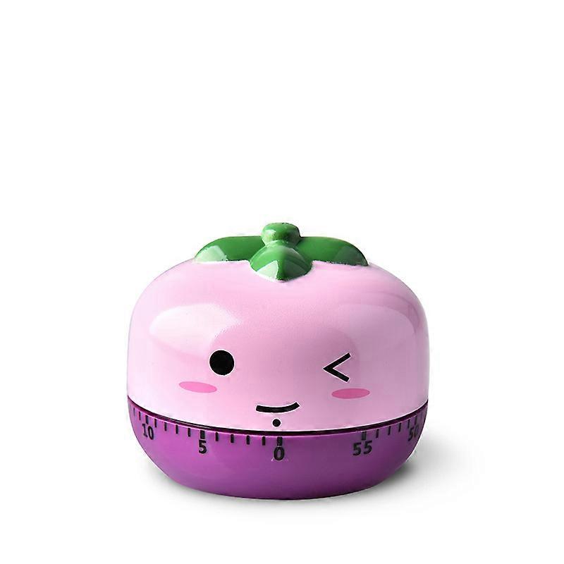 Eggplant shape, cute animal style mechanical timer, student learning time manager, manual timer, gift gift for kids