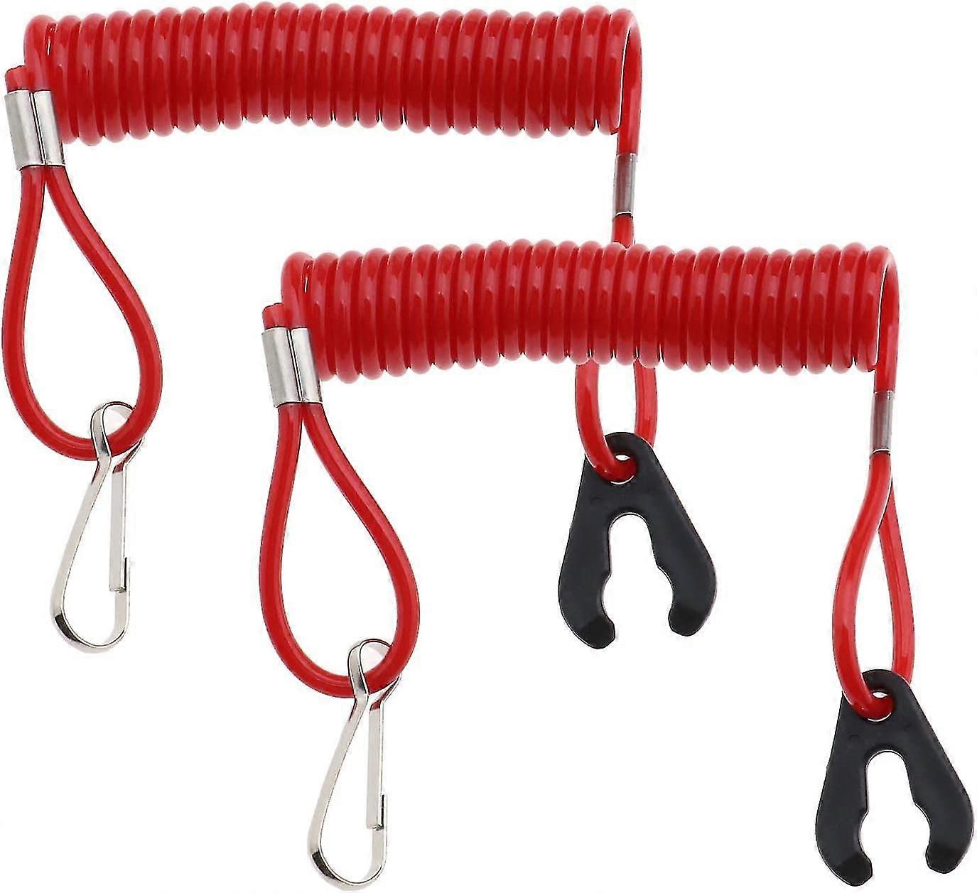 Outboard Motor Engine Lanyard Flame Out Switch Wire (red) (2pcs)