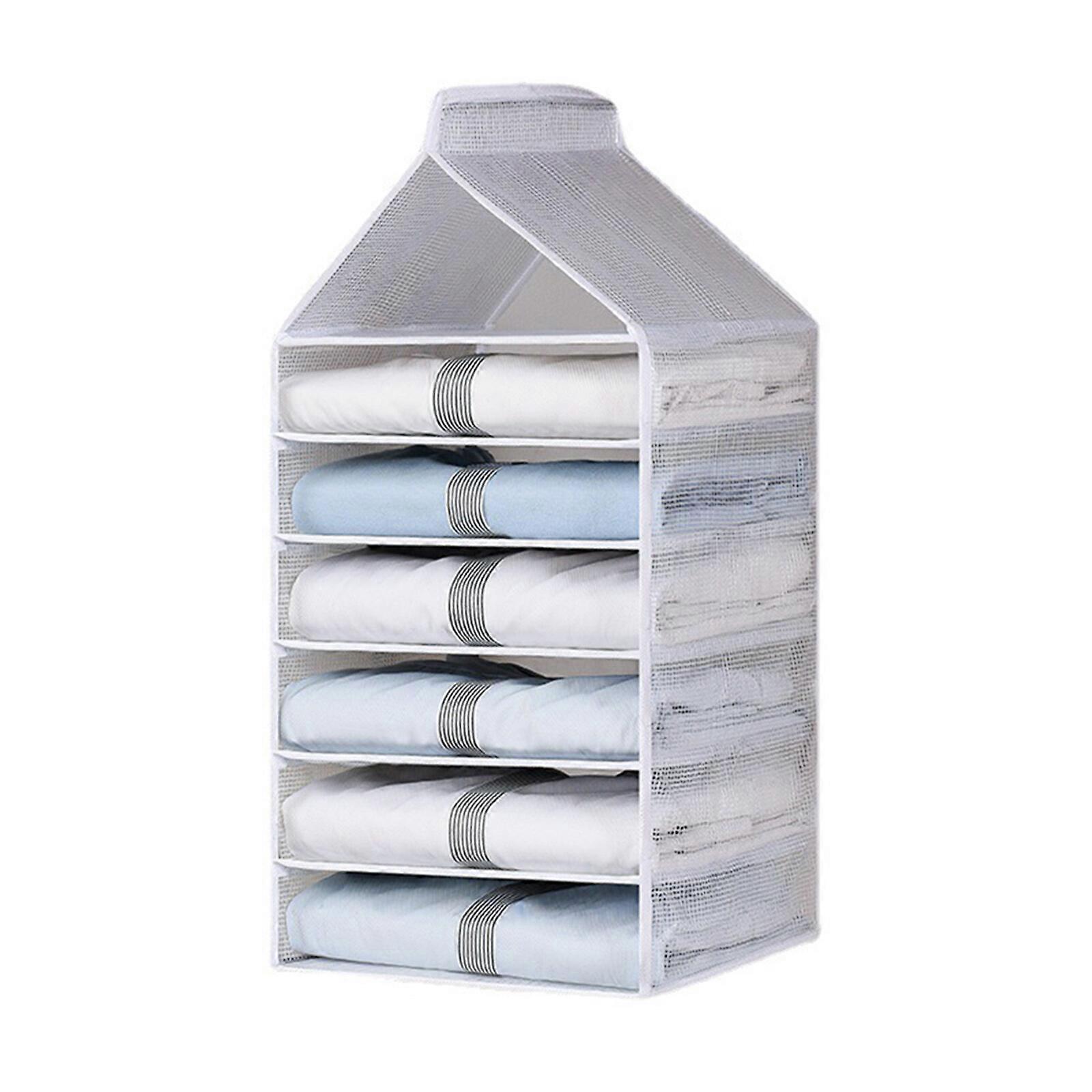 100% New,Folding Wardrobe Storage Space Saving 6/9/12 Grids Durable Hanging Closet Organizer
