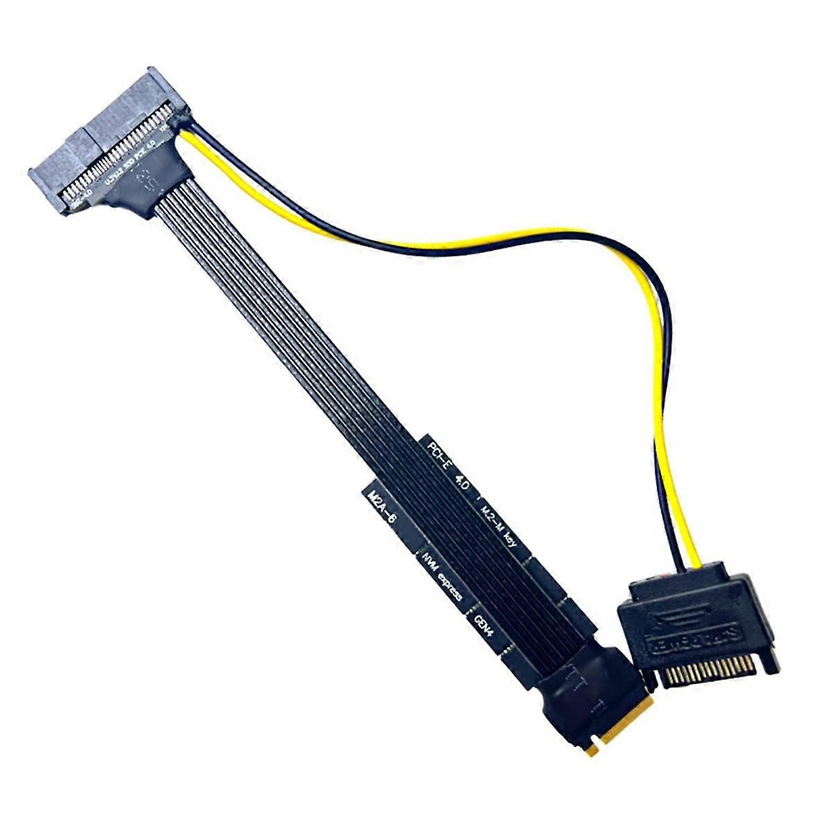 Silver-Plated M.2 for NVME to U.2 U.3 Solid State Drive SSD Adapter PCI-E 4.0 GEN4 High Speed Riser Extension Cable(A)