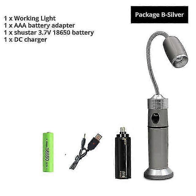 פנס לד נטען לכיפוף אור עבודה אור ברביקיו 3 מצבי תאורה זום אור קמפינג עמיד למים עם מגנט זנב