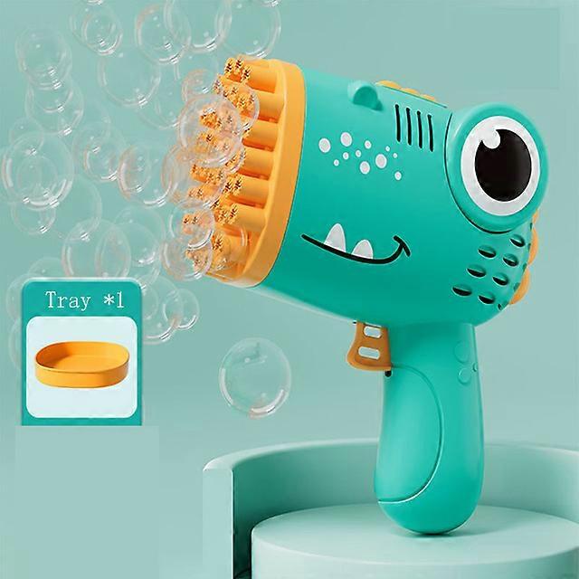 40 hole Dinosaur Bubble Play Sprinkers Gun Handheld Fully Automatic Bubble Play Sprinkers Machine Children's Bubble Play Sprinkers Gun without battery
