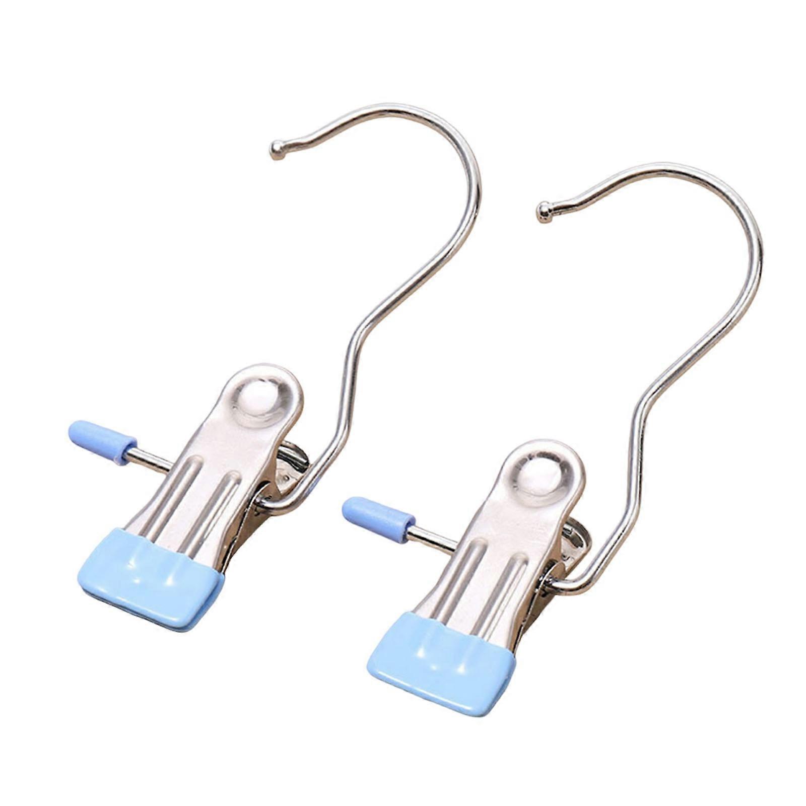 2-Pack Stainless Steel Clothes Hanger Hooks – Traceless Design, 6 Colors, Easy Dry Storage for Home