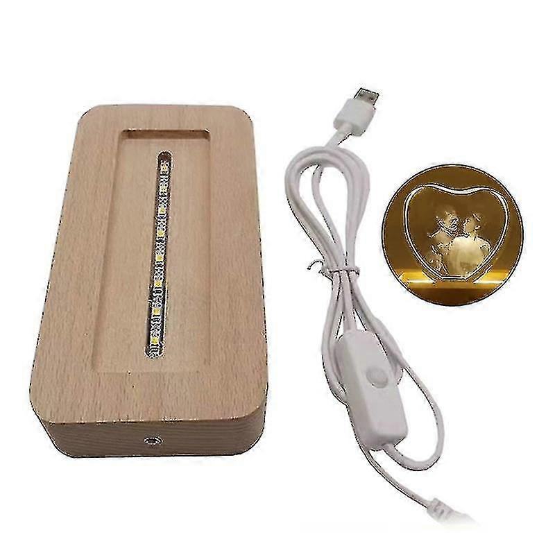 Wood Light Base Rechargeable Remote Control Wooden Led Lights Display Lamp Bases