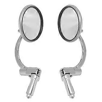 2 Pcs Universal Chrome Round Rearview Mirrors Bar End Side Mirrors For Motorcycle Chopper Scooter C