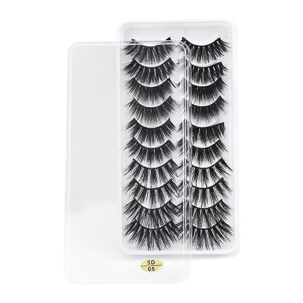 10Pair Faux Mink Lashes Pack 3D Volume Natural Fluffy-Wispy False Eyelashes