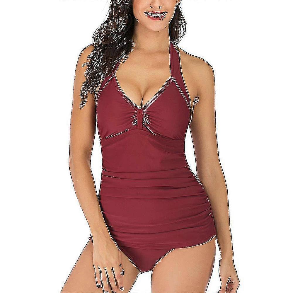 Kvinnors vadderade tankini-set baddräkt baddräkt