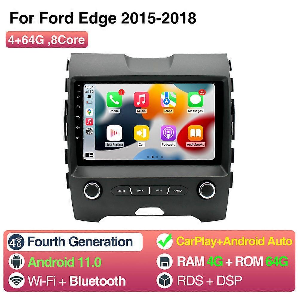 Grandnavi Android 11 Car Radio Stereo For For Ford Edge 2015-2018 Wireless Carplay Android Auto 9 Inch Touch screen GPS WIFI DSP