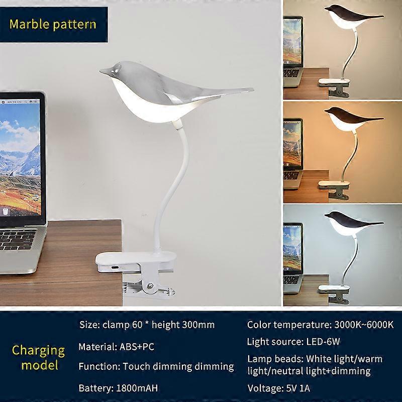 Lampe de bureau LED pliable à clip, lampe de table tactile à intensité variable, veilleuse 62 USB, lampe de lecture d’oiseau à gradation tactile