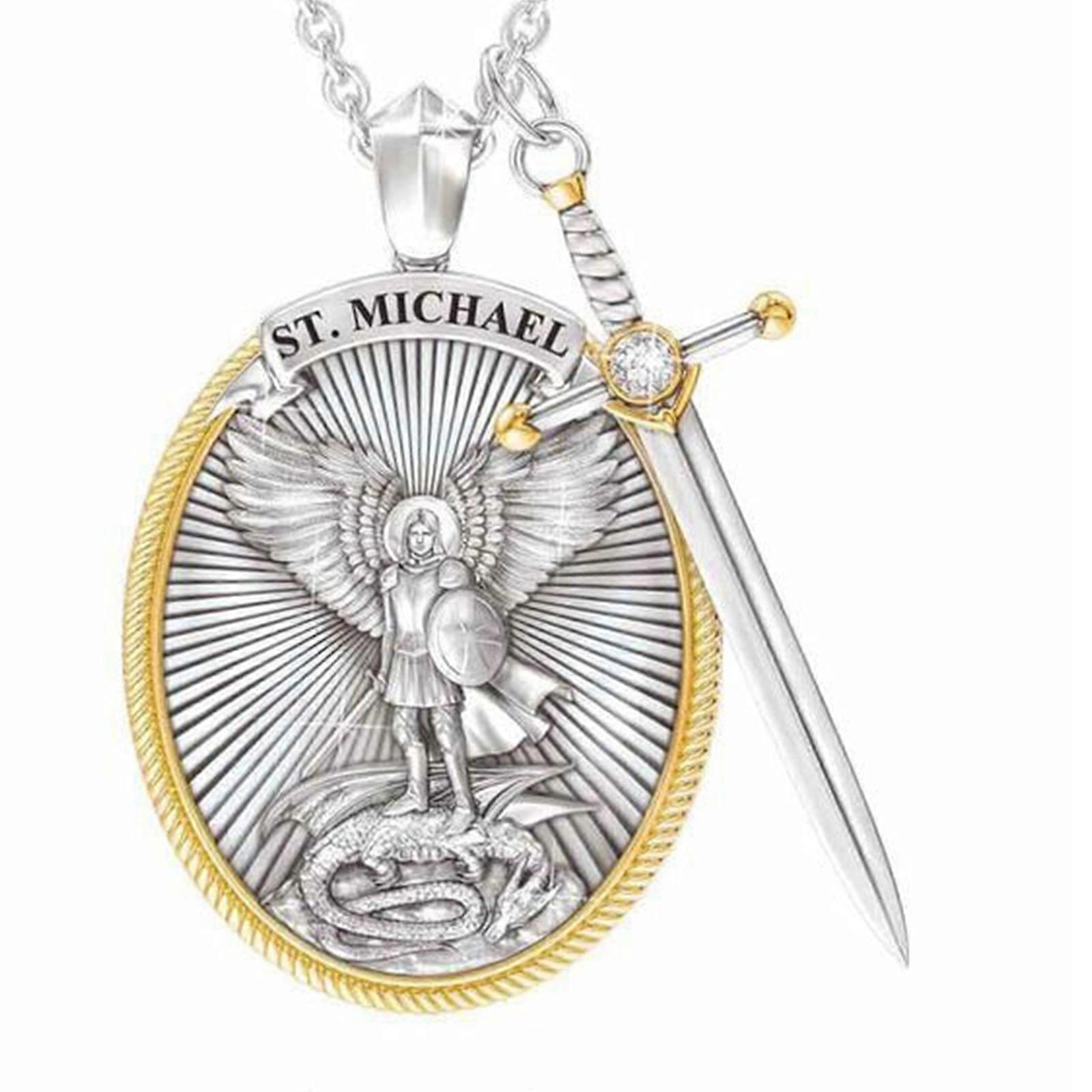 Archanděl St. Michael přívěsek náhrdelník meč Pán modlitba