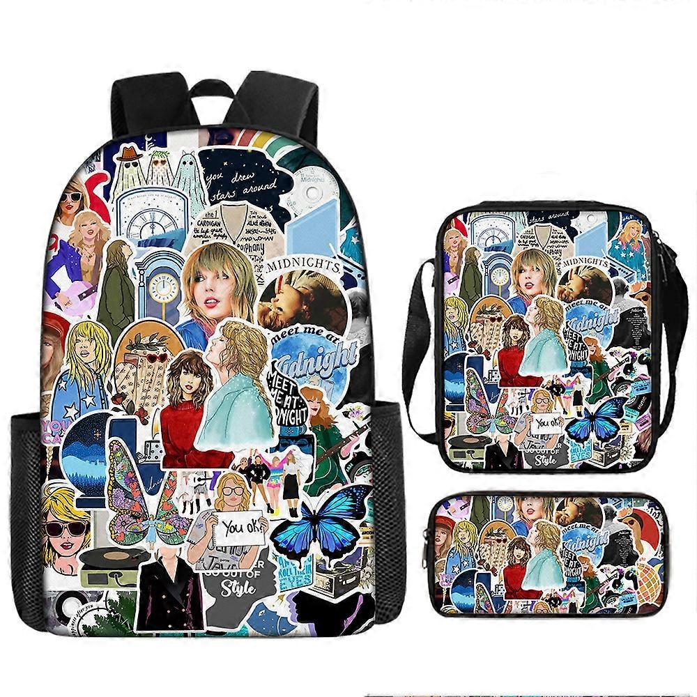 Cartoon Taylor Swift Zaino Per Bambini Studenti Delle Scuole Elementari E Medie Borsa A Tracolla Borsa A Tracolla Set Da Tre Pezzi 23 -HGDMV