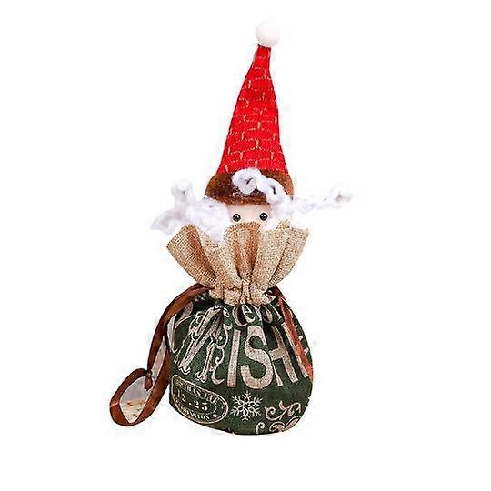 Christmas Candy Bag with Drawstring Reusable Fabric