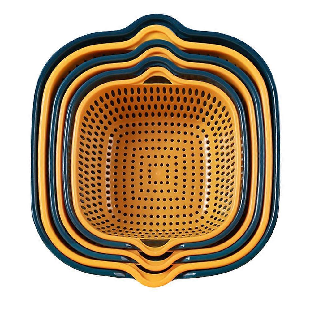 Folding Bracket Kitchen Strainer Plastic Draining Bowl Fruit Washing Basket