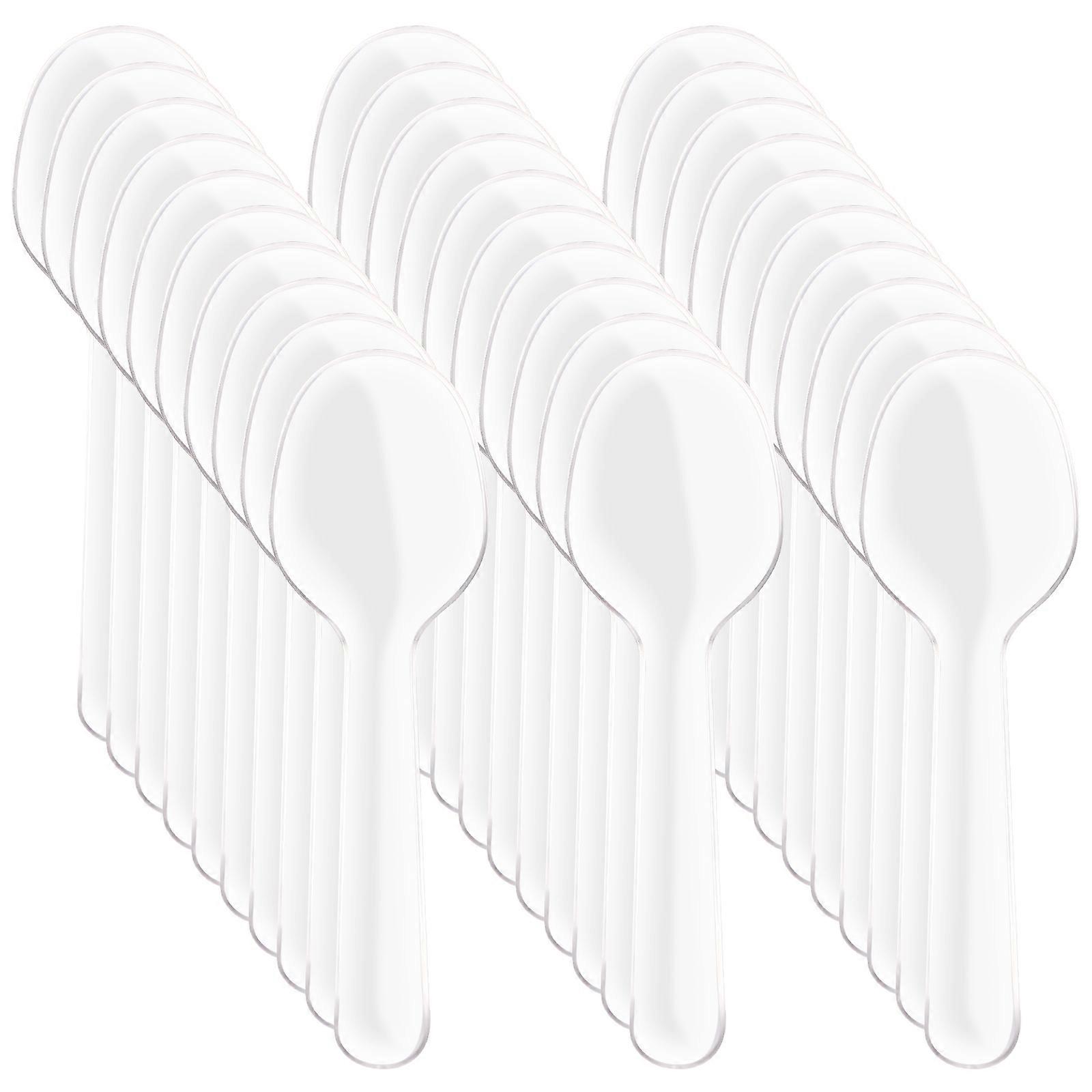 200Pcs Disposable Plastic Spoons Plastic Tableware Cutlery Clear Teaspoon Disposable Utensils for Dessert Ice Cream
