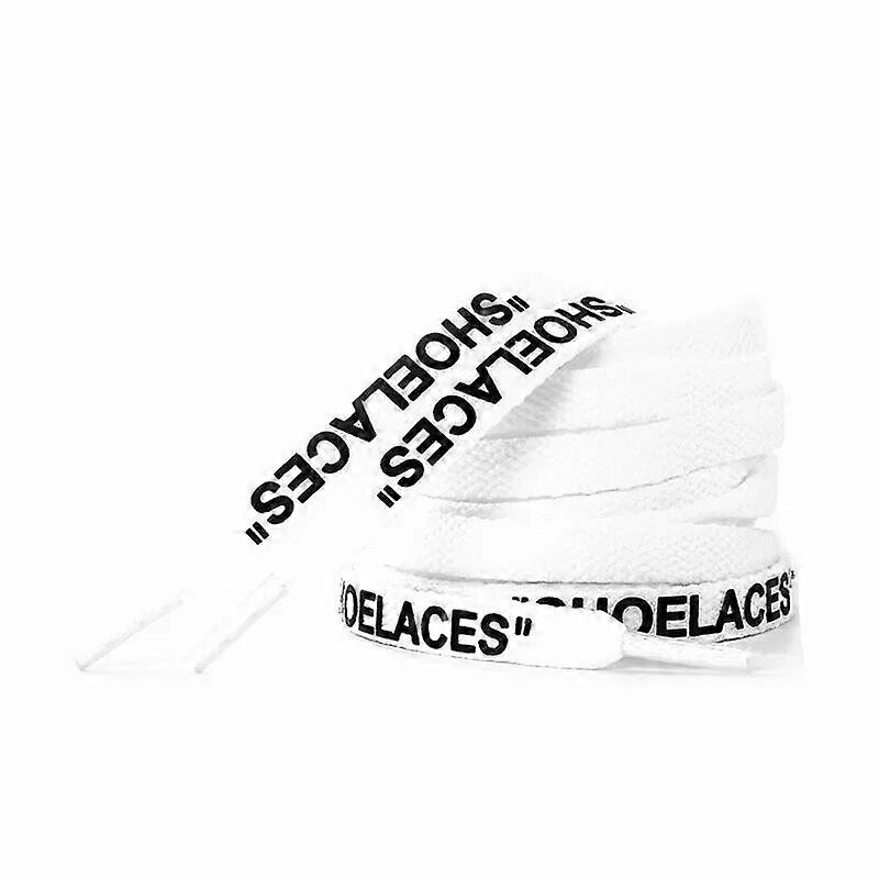47 "/55" / 63 " SHOELACES Off Stampato Scarpa Lacci Arancione Verde Viola Bianco Scarpa Per Le Dieci Scarpe Bianche Lacci Piatti Stampa bianco-nero...