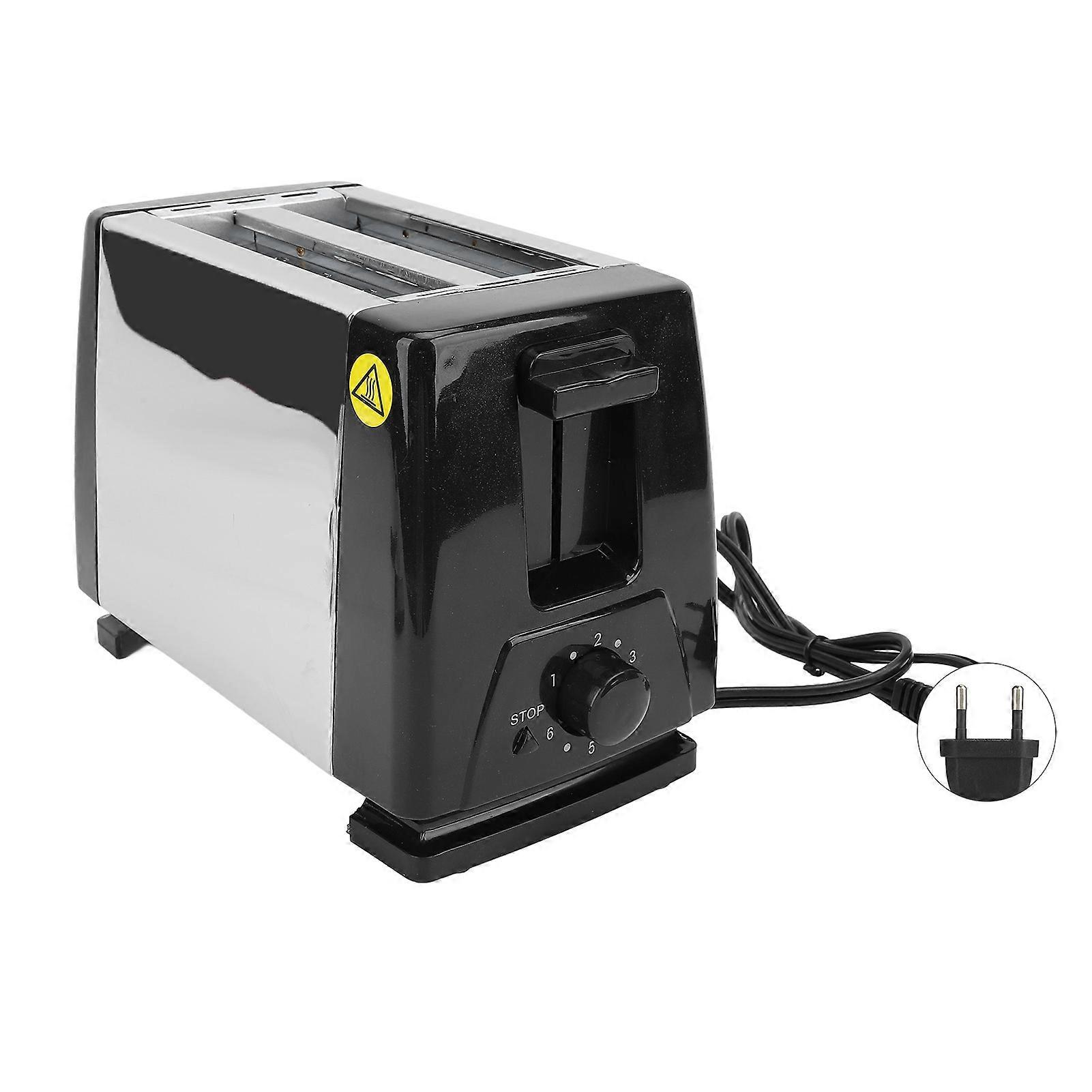 Compact Bread Toaster Portable ABS and Stainless Steel Wide Slot 2 Slice Toaster for Home EU Plug 220V
