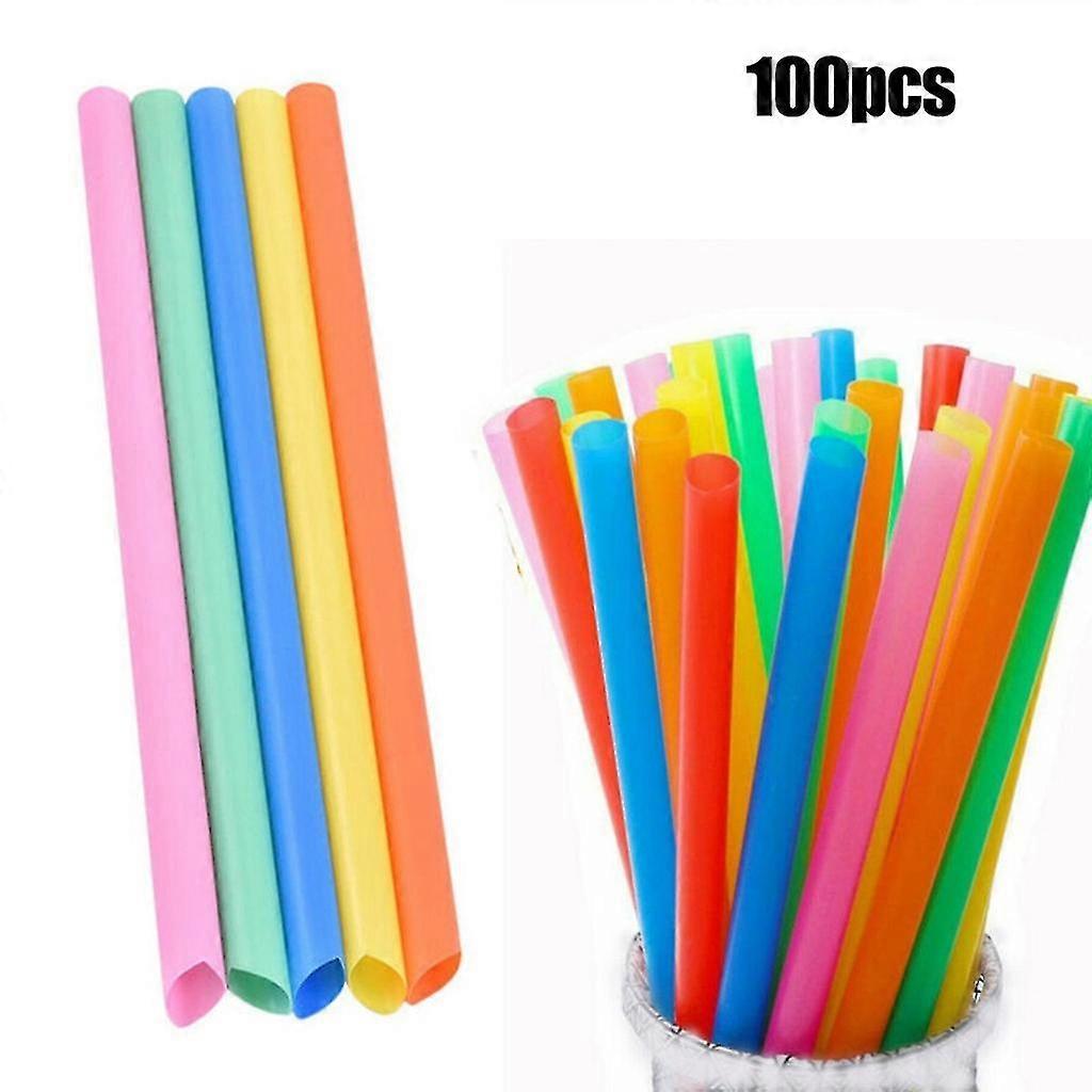 100pcs Extra Wide Fat Jumbo Boba Bubble Tea Smoothie Drinking Disposable Straws