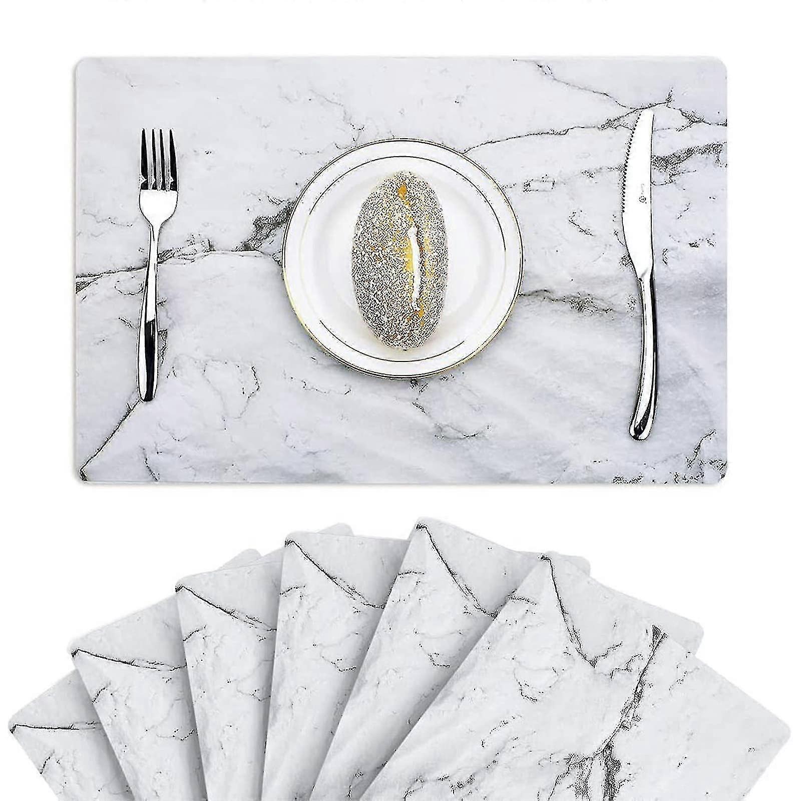 6pcs Marble Pattern Placemats Kitchen Dining Table Mats For Party Dining Table Ls Yl