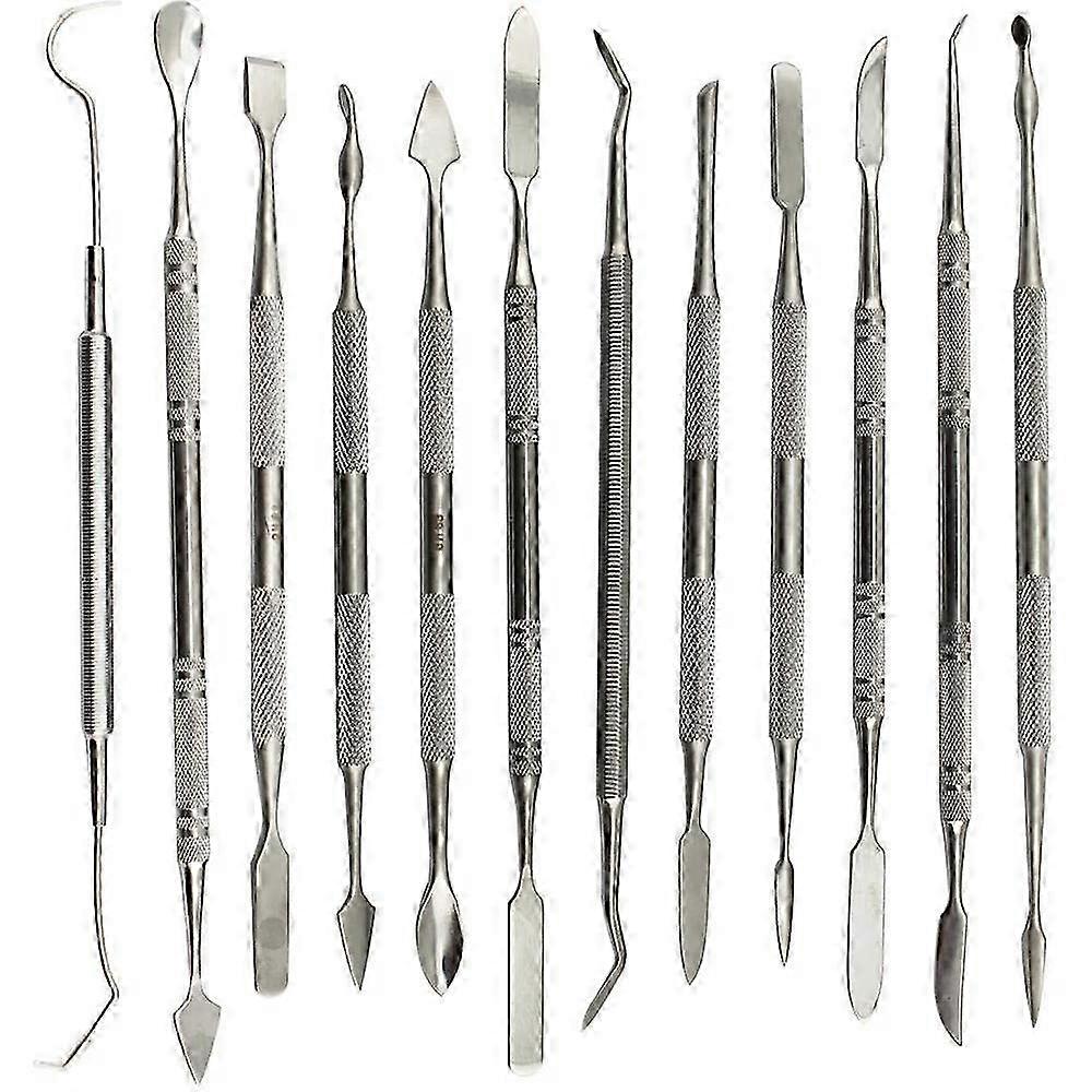 12 stuks wassnijders set dubbelzijdige tandheelkundige was modellering sculpting tools tandheelkundige picks polymeer potter