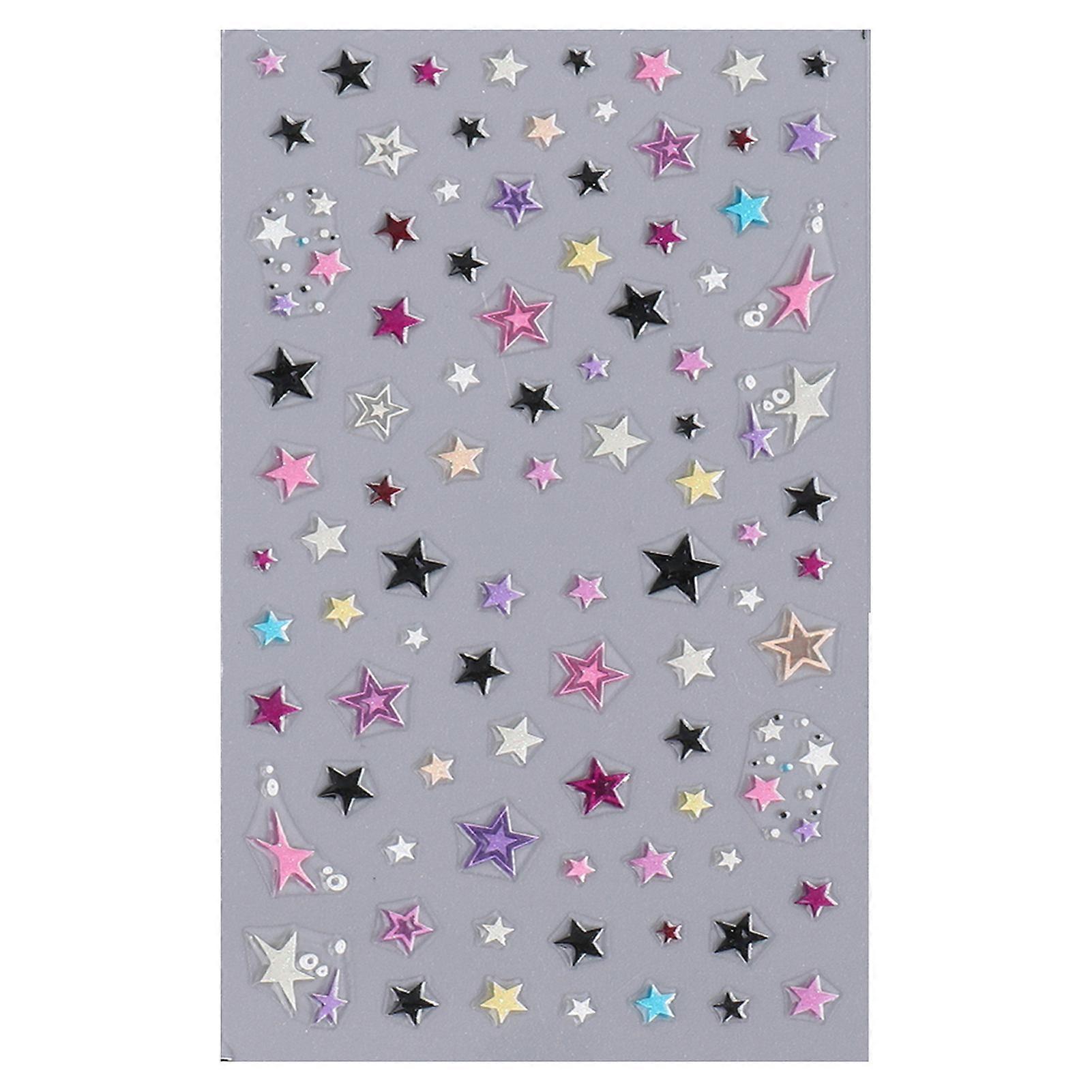 5D Stereo Nail Stickers Pentagram Butterfly Design Fine Workmanship Self-adhesive Manicure Art Decal for Nails